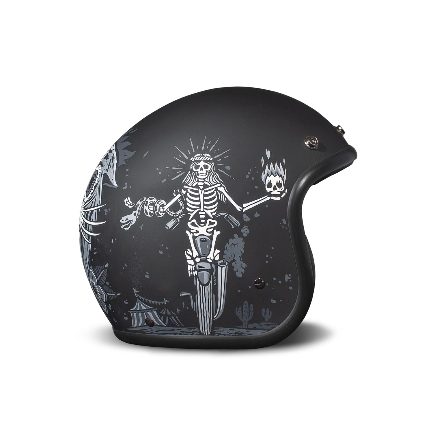 DMD Retro Ghost Rider Matt Black Open Face Helm Jethelm Motorradhelm ECE22.06, L DMD Retro Ghost Rider Matt Black Open Face Helm Jethelm Motorradhelm ECE22.06, L von DMD
