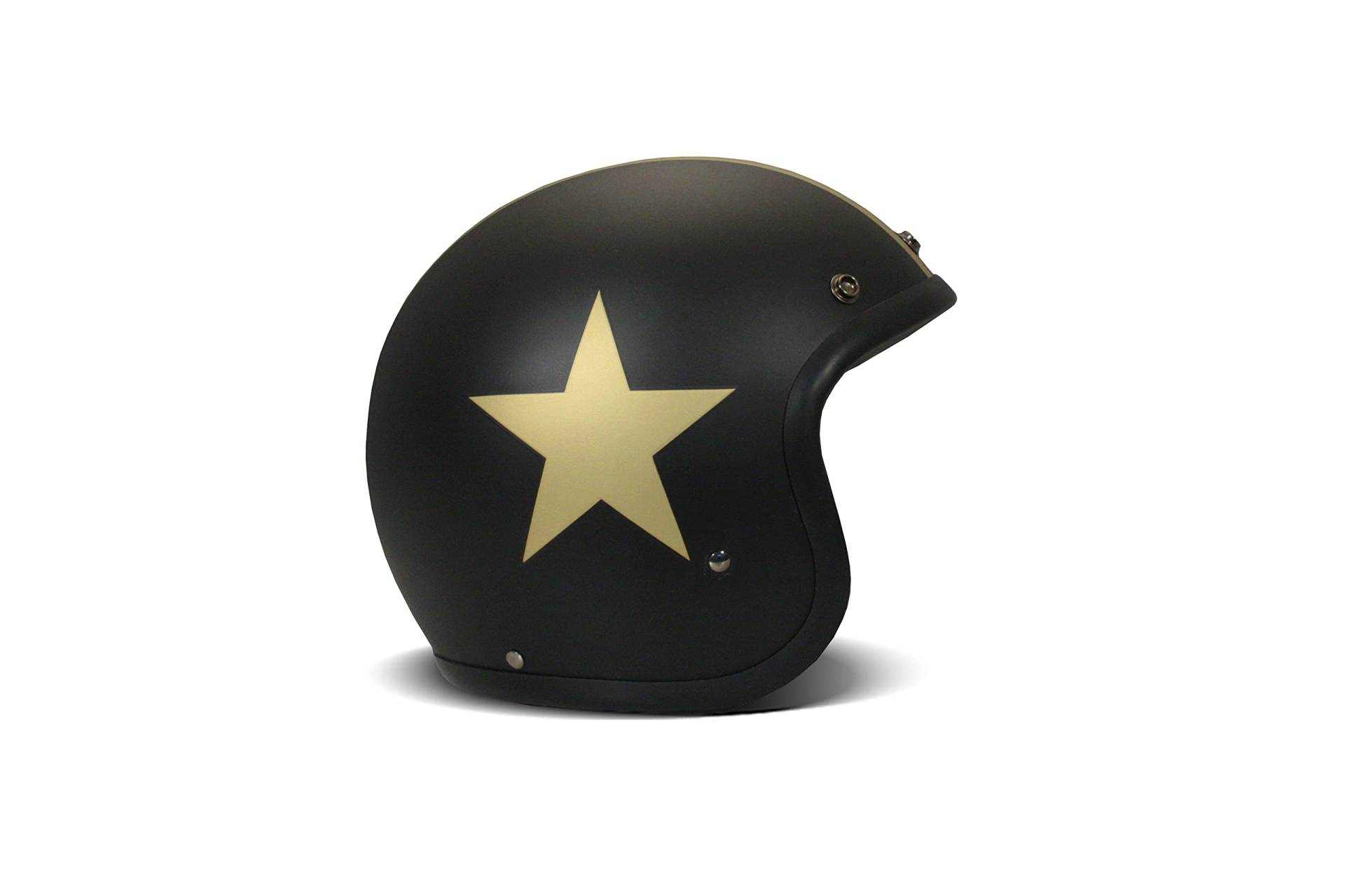 DMD Vintage Star Black Gold Open Face Helm Jethelm Motorradhelm, L von DMD