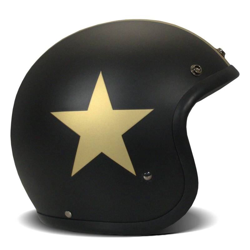 DMD Vintage Star Black Gold Open Face Helm Jethelm Motorradhelm, XL von DMD
