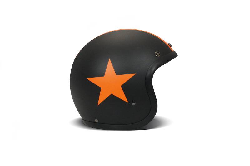 DMD Vintage Star Black Orange Open Face Helm Jethelm Motorradhelm, L von DMD