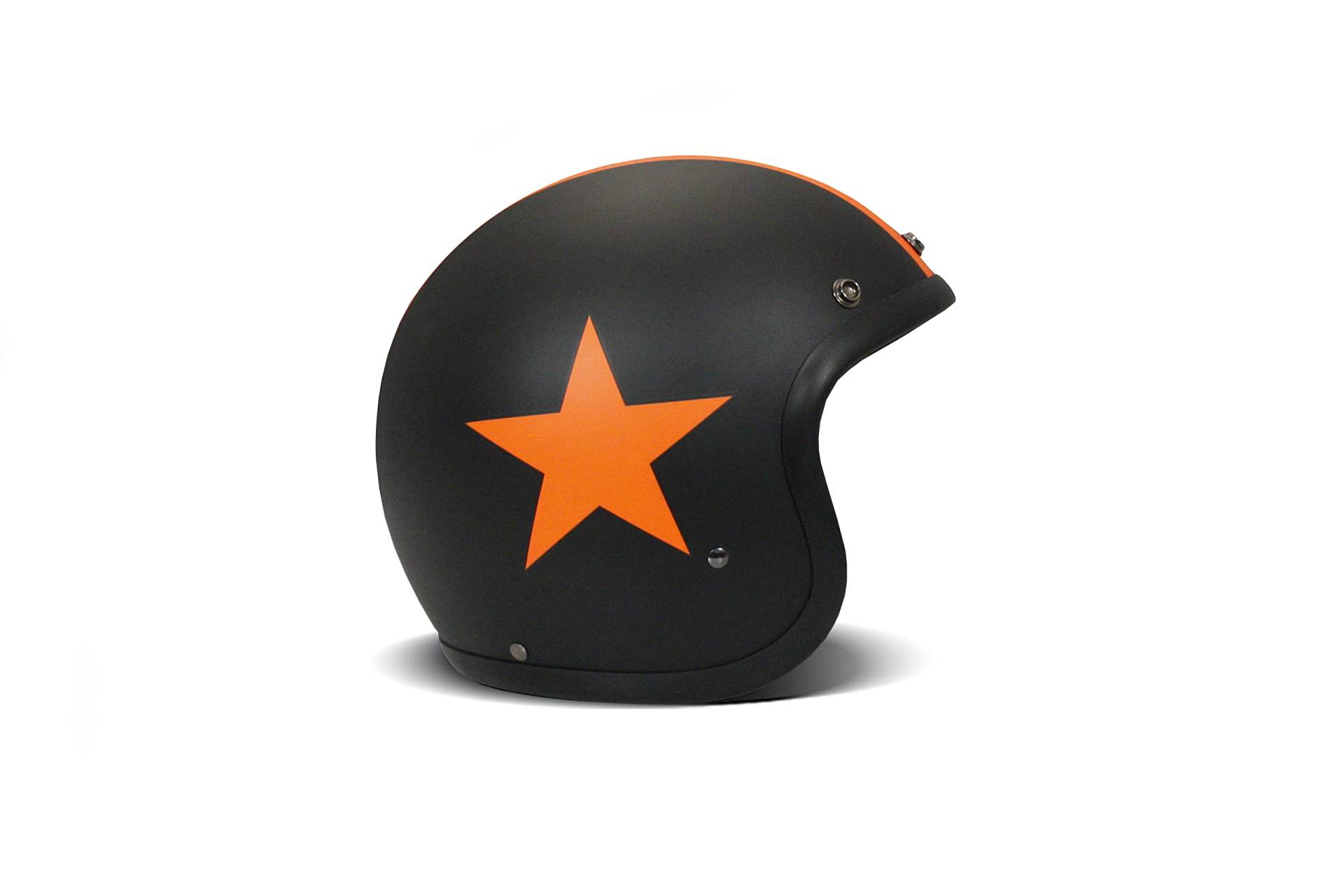 DMD Vintage Star Black Orange Open Face Helm Jethelm Motorradhelm, M von DMD