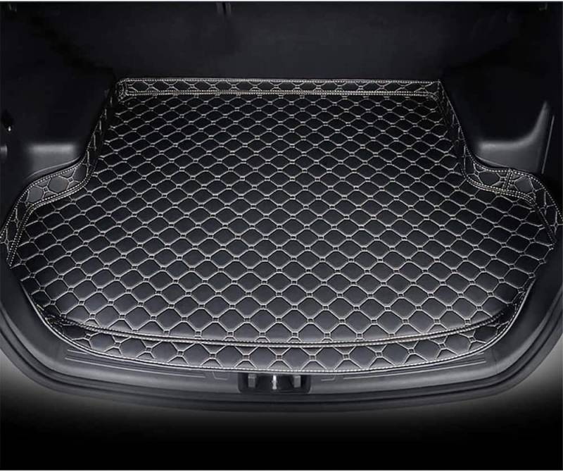 Kofferraum Leder Schutzmatte FüR Mazda 6 Sedan 2012-2023, Kofferraummatte Kofferraumwanne Kofferraumschutz Wasserdicht Kratzfest rutschfest Matte Innen ZubehöR,Black-beige von DMKD