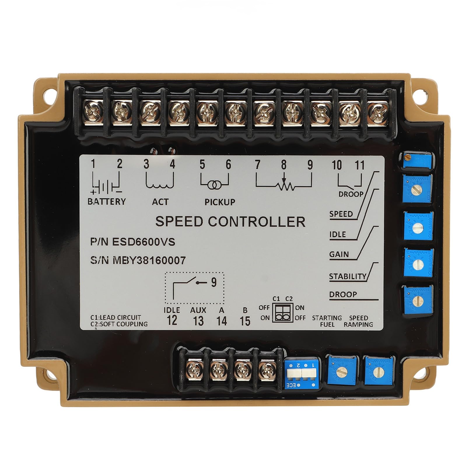 Elektronikgeschwindigkeit Gouverneur ESD6600Vs Rückspannungsschutzgenerator Motordrehzahlregler 12-24 VDC für verschiedene Maschinen geeignet Elektronikgeschwindigkeit Gouverneur ESD6600Vs Rückspannungsschutzgenerator Motordrehzahlregler 12-24 VDC für verschiedene Maschinen geeignet von DMLENGOIN
