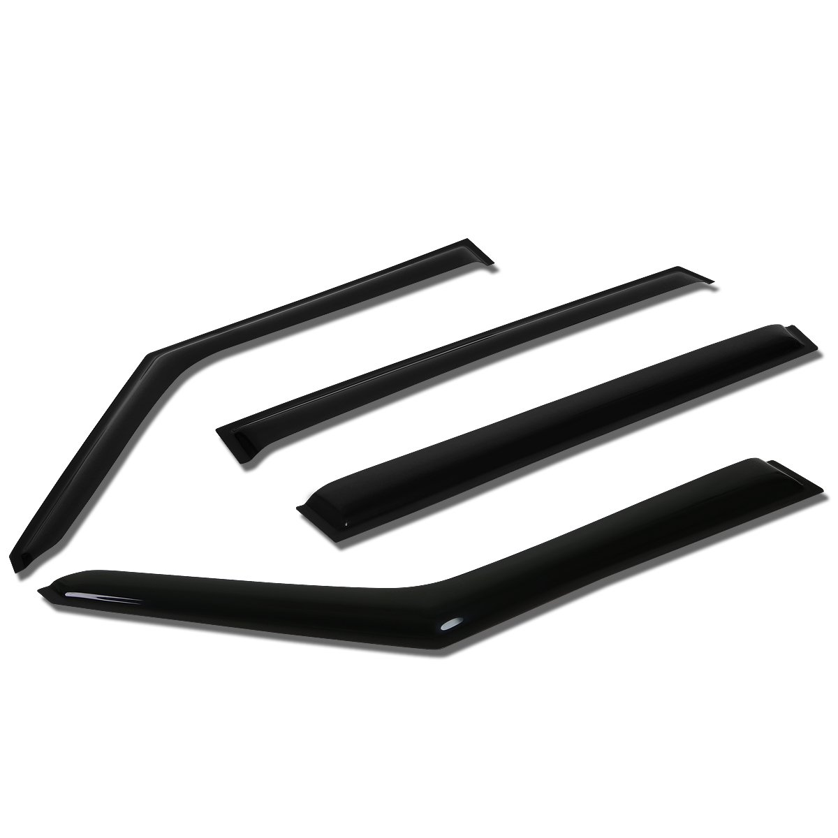 DNA MOTORING WVS-T2-0069 Windabweiser für Fensterschlitze, Regenschutz (4 Stück, Dunkles Rauch), 1 Packung von DNA MOTORING