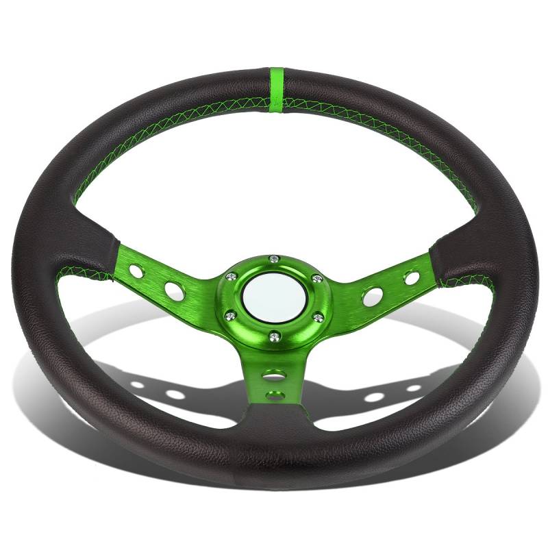 DNA PKW sw-t560-gn-gn Aluminium Vinyl Leder Racing Lenkrad von DNA MOTORING