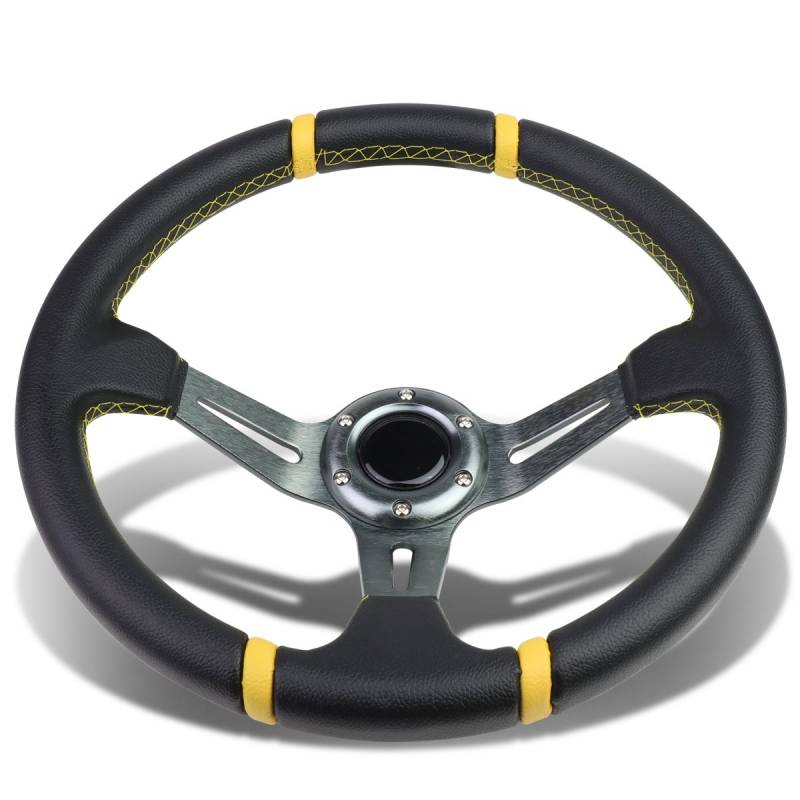 DNA PKW sw-ztl-9043-gm-yl Leder Cover Lenkräder + Horn-Taste von DNA MOTORING