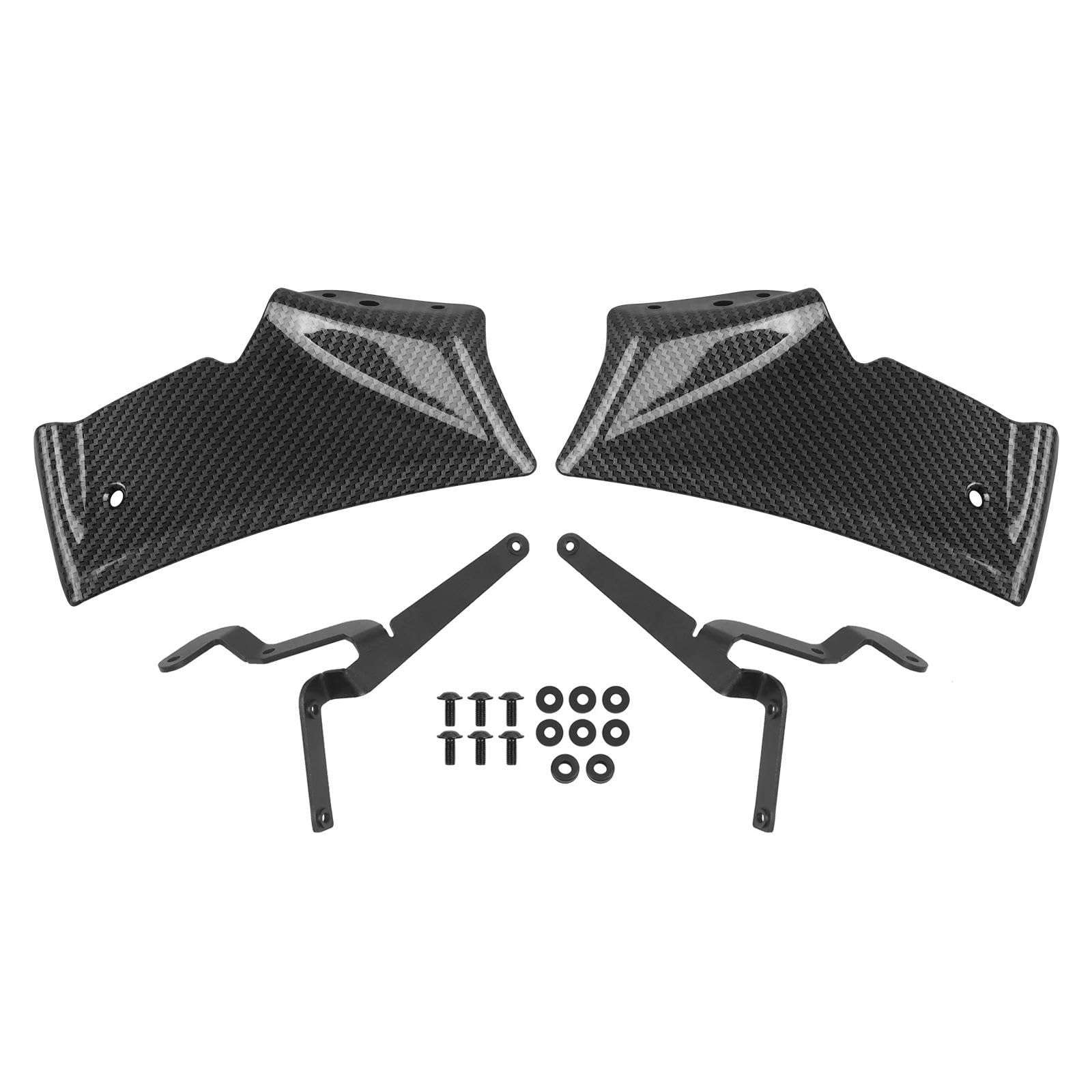 Motorcycle Wing Winglets Für MT10 Für MT-10 SP 2022-2024 Front Downforce Spoiler Frontal Spoiler Winglet Flügel Deflektor Kit(Twill) von DNZOGW