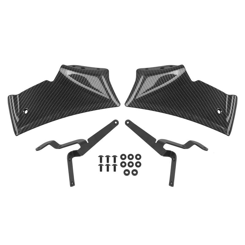 Motorcycle Wing Winglets Für MT10 Für MT-10 SP 2022-2024 Front Downforce Spoiler Frontal Spoiler Winglet Flügel Deflektor Kit(Twill) von DNZOGW