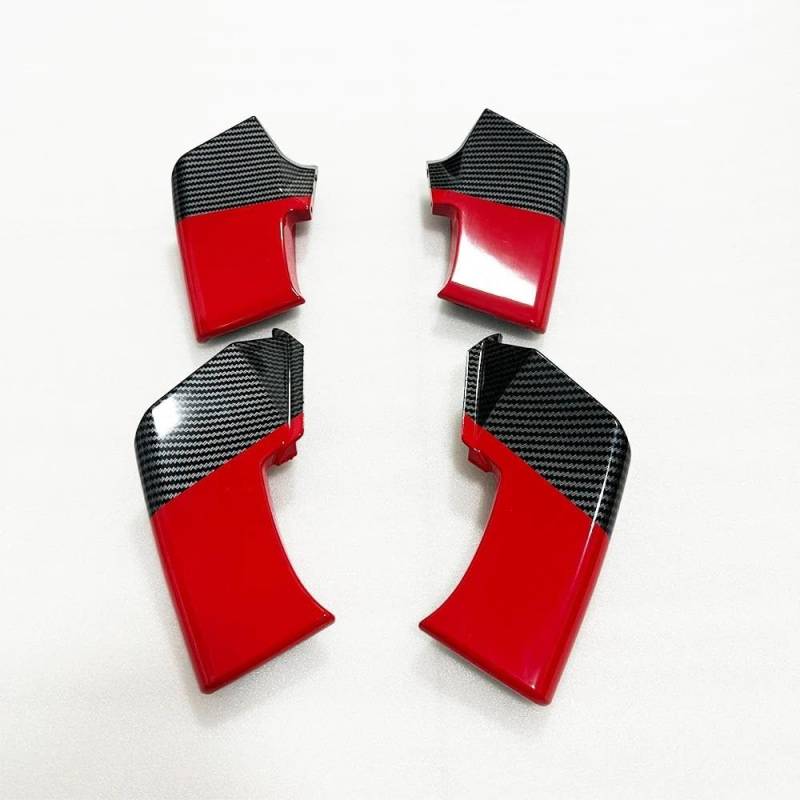 Motorcycle Wing Winglets Für Straße Für Kämpfer Für V4 V4S V4SP 2020-2023 Für V2 2022-2023 Motorrad Winglet Wing Winglets Wings Spoiler(Red and carbon fiber) von DNZOGW