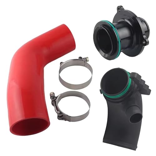 Turbo-Einlass-Kniestück-Schalldämpfer Löschen Mit Kunststoff-Ansaugschlauch Für Golf Für MK7 R 2015+ Für V8 Für MK3 Für A3 Für S3 Für TT EA888 3gen Ansaugschlauch(Red) von DNZOGW