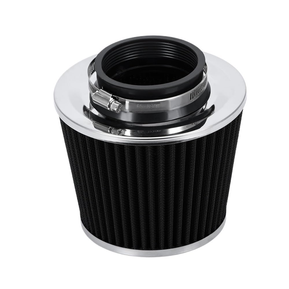 Universal 3 "76mm Luftfilter & Kaltluftansaugrohr Turbo-Ansaugrohr-Kit Mit Luftfilterkegel JR-AIT28+IMK14 Ansaugschlauch(Black) von DNZOGW