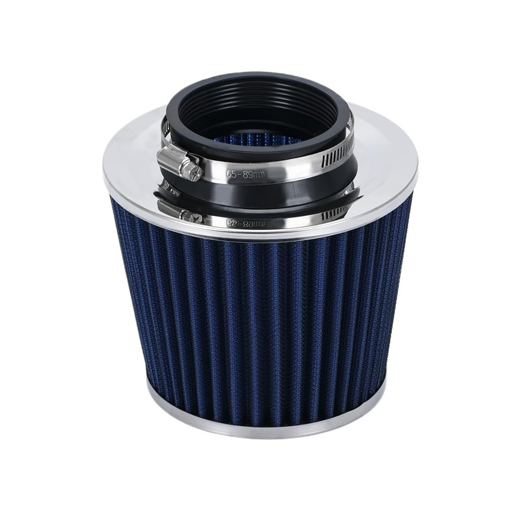 Universal 3 "76mm Luftfilter & Kaltluftansaugrohr Turbo-Ansaugrohr-Kit Mit Luftfilterkegel JR-AIT28+IMK14 Ansaugschlauch(Blue) von DNZOGW