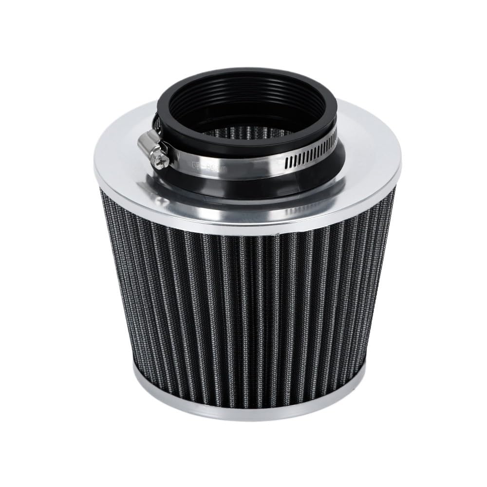 Universal 3 "76mm Luftfilter & Kaltluftansaugrohr Turbo-Ansaugrohr-Kit Mit Luftfilterkegel JR-AIT28+IMK14 Ansaugschlauch(Silver) von DNZOGW