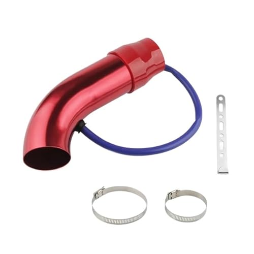 Universal Aluminium 3'' 75mm Auto Cold Air Intake System Turbo Induktionsrohr Rohr Silber Schwarz Rot Farbe Ansaugschlauch(Red) von DNZOGW