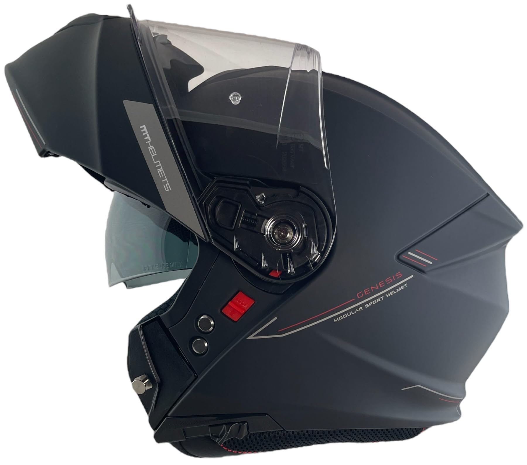 MT Helmet Klapphelm Genesis Motorradhelm, Größe M (57/58), mattschwarz, Helm Motorrad mit Zulassung 22.06 von DOBLE XX