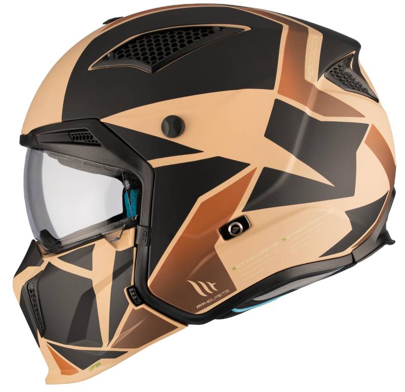 MT Helmets Trialhelm, Modell Streetfighter SV, Größe M (57/58), Farbe Braun, matt, abnehmbar von DOBLE XX