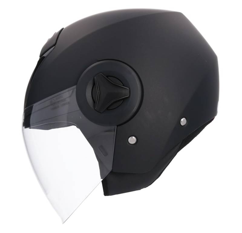 Shiro Helmets Jethelm, Modell Athen, einfarbig, Graphit, matt, vollständig zugelassen (XL 61/62) von DOBLE XX