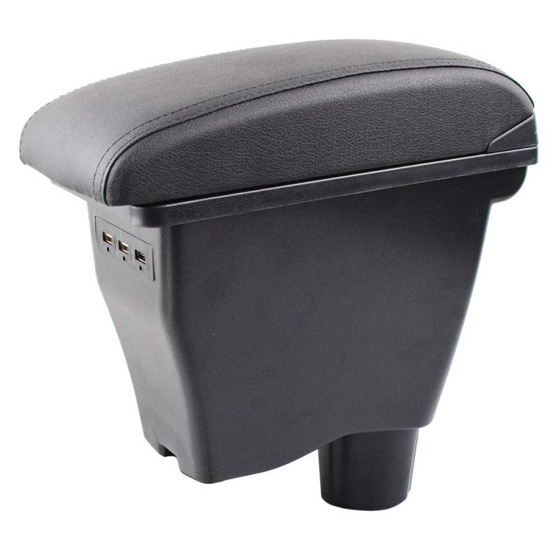 Armlehne Auto,Mittelarmlehne Armlehne Fit Verwenden Passend für Smart Fortwo Schwarz Leder Center USB Neue Lagerung Box Modifikation(Black thread) von DOBRVVGT