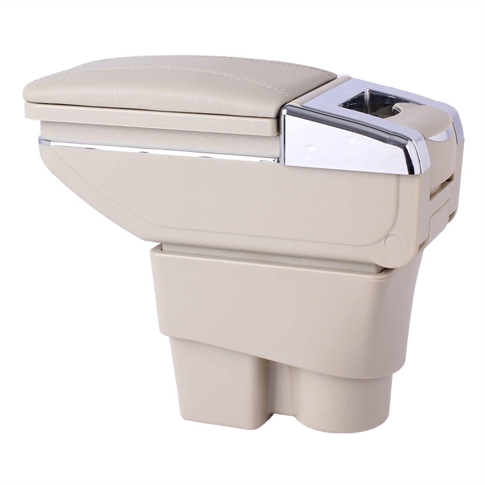 Armlehne Auto,Mittelarmlehne Auto Armlehne Aufbewahrungsbox Passend Für VW Jetta 2013 2014 2015 Central Console Inhaltsfeld Mit Cup Holder Zubehör(Beige) von DOBRVVGT
