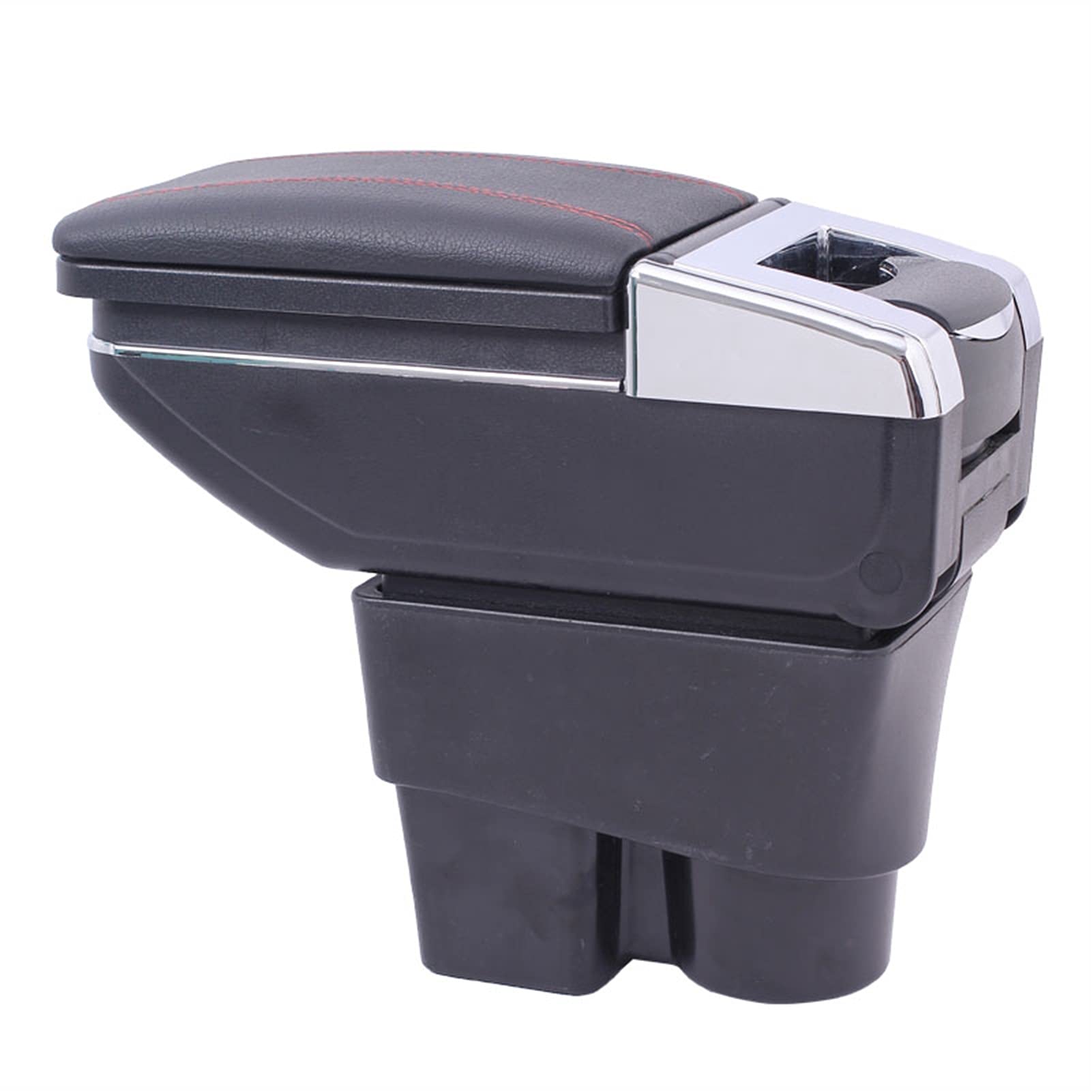 Armlehne Auto,Mittelarmlehne Auto Armlehne Aufbewahrungsbox Passend Für VW Jetta 2013 2014 2015 Central Console Inhaltsfeld Mit Cup Holder Zubehör(Black) von DOBRVVGT