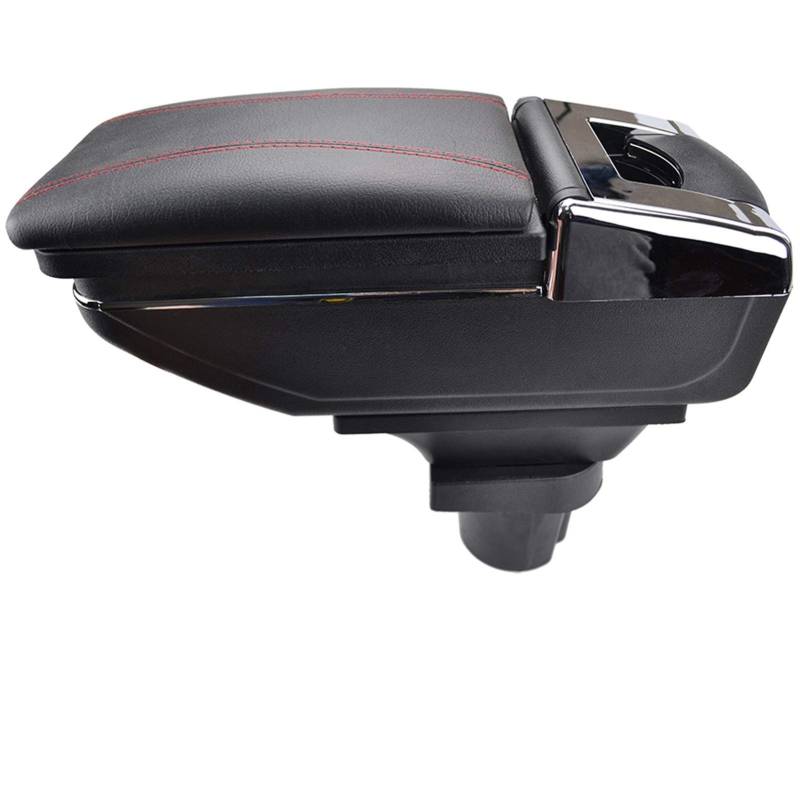 Armlehne Auto,Mittelarmlehne Auto-Armlehne passend Passend für VW Up 2009–2017, Armlehne drehbar, 2010 2011 2012 2013 2014 2015 2016, Aufbewahrungsbox Passend für die Mittelkonsole, Aschenbecher(Red T von DOBRVVGT