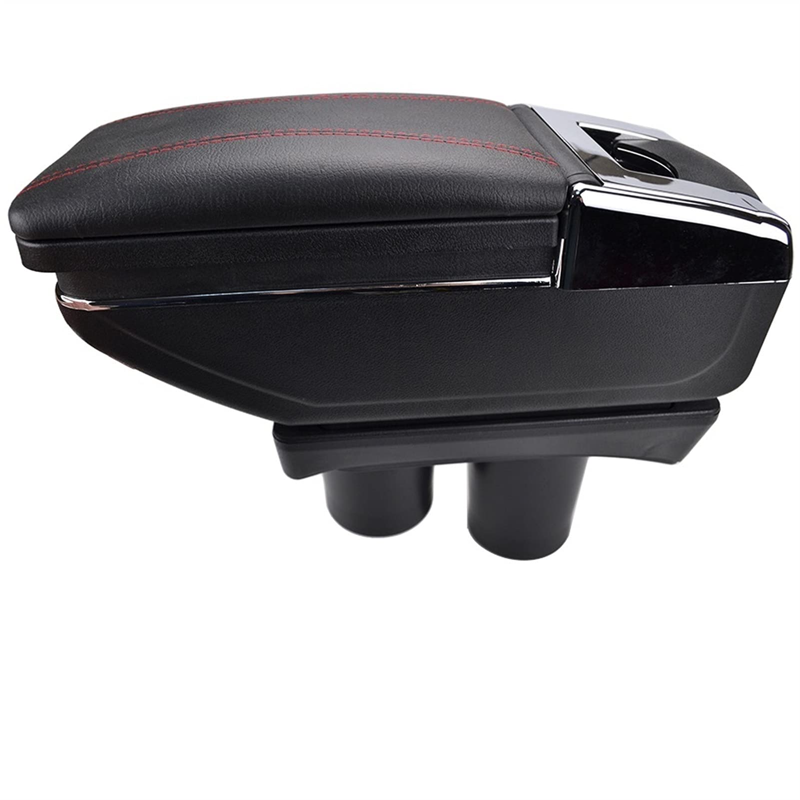 Armlehne Auto,Mittelarmlehne Lederarmstütze Armlehne Aufbewahrungsbox Passend Für Peugeot 301 Citroen C-Elysee 2012 2013 2014 2015 2016 2017 Auto Styling Zubehör(Red Thread) von DOBRVVGT