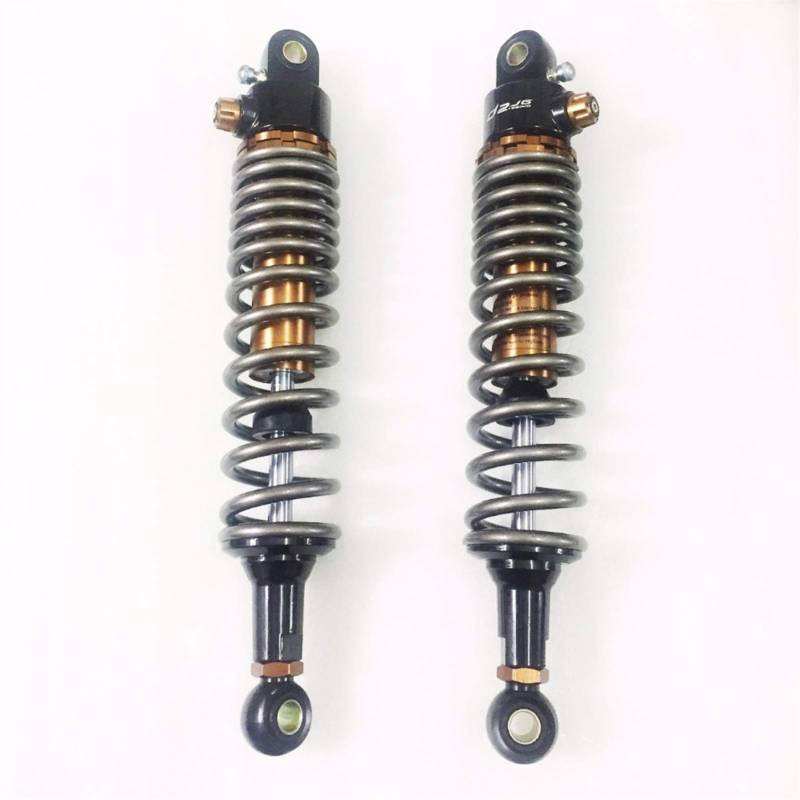 Motorrad Hinterer Stoßdämpfer,Stoßdämpfer 360mm 365mm 370mm 375mm 380mm 390mm 8mm Frühling Motorrad Luftschocker Absorber Ersatz(380mm) von DOBRVVGT