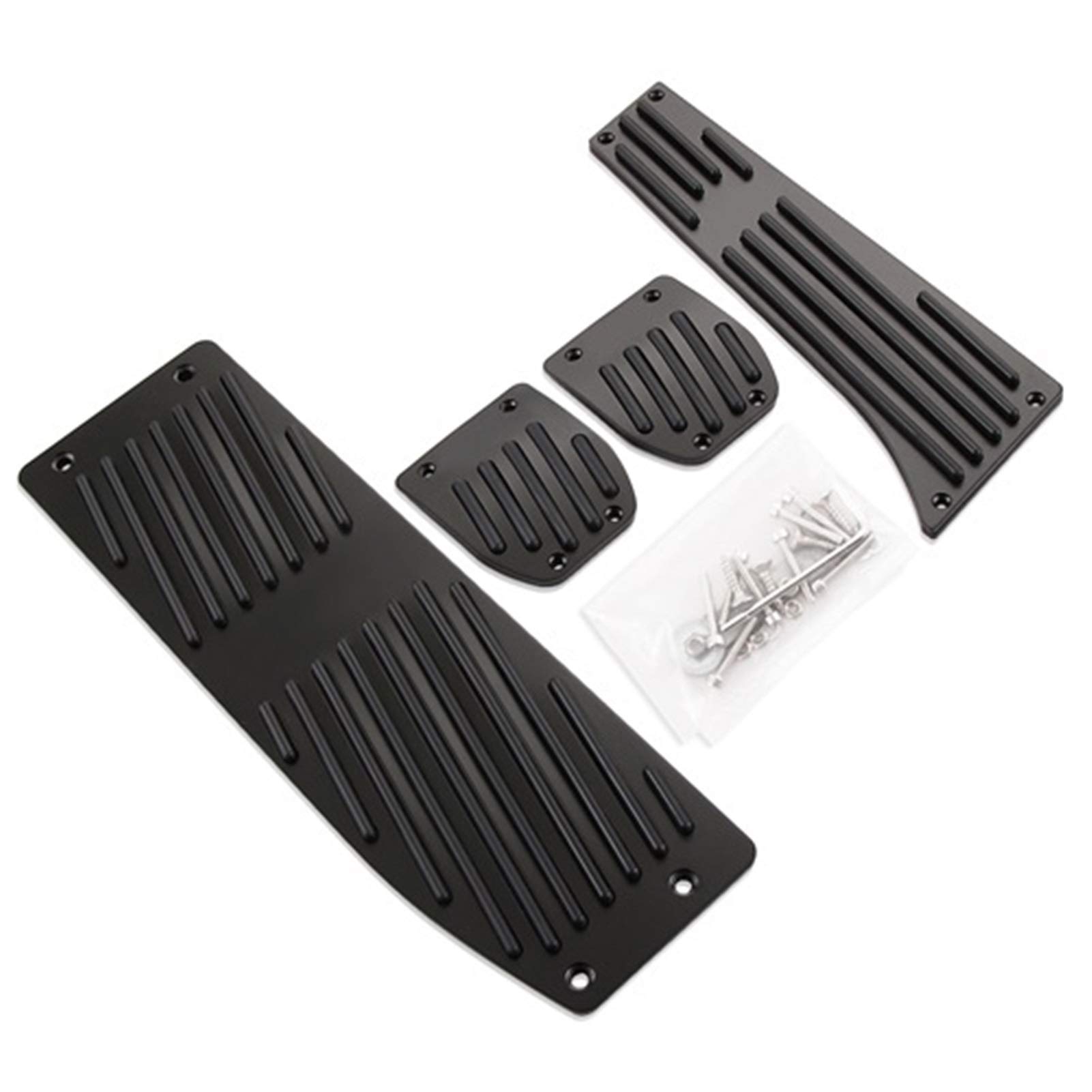 Pedalabdeckung,Auto Pedale,Pedalkappen Aluminium Fußstütze-Pedale Set Passend für E30 E36 E46 E87 E90 E91 E92 E93 M3 M Tech Bei Mt Silver Black Color(Black 4PCS MT) von DOBRVVGT
