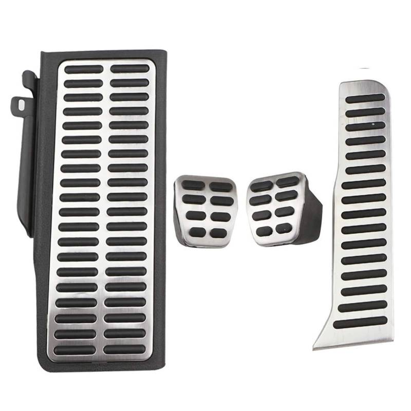 Pedalabdeckung,Auto Pedale,Pedalkappen Auto-Edelstahl In MT-Autopedalen Passend für CC Passat B6 B7 R36 R-Line Passend für Superb Auto Pedal Cover(MT With Rest Pedal) von DOBRVVGT