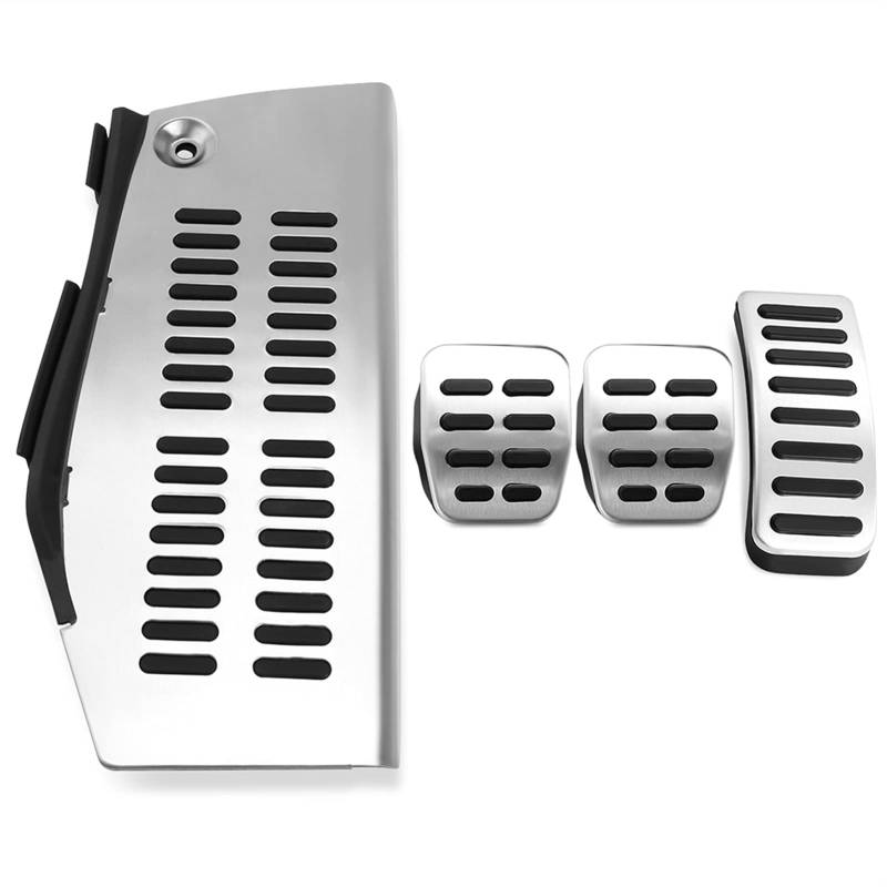 Pedalabdeckung,Auto Pedale,Pedalkappen Auto-Pedal-Passend für Polo Passend für VW Golf 4 Bora Beetle RSi GTI R32. Passend für A3 SEAT Leon 1M Toledo 1L Edelstahlpad Fußablage(MT With Rest Style A) von DOBRVVGT