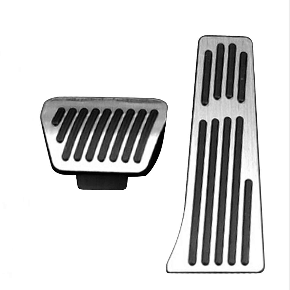Pedalabdeckung,Auto Pedale,Pedalkappen Autopedal geeignet für den Einsatz für BMW 3. Serie E30 E36 E39 E46 E87 E90 E91 E92 E93 X1 X4 Z4 M3 BEI MT Silber schwarz(Fuel Brake for AT) von DOBRVVGT