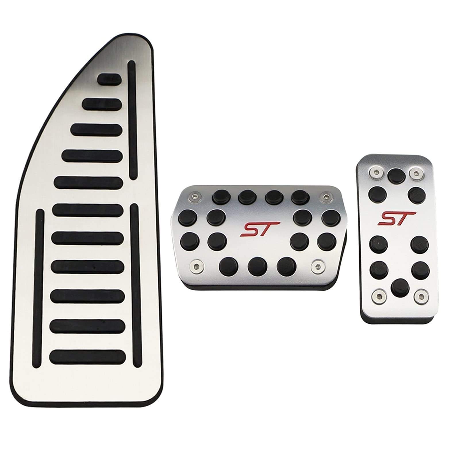 Pedalabdeckung,Auto Pedale,Pedalkappen Edelstahl Car Pedals Cover Passend für Ford Focus 2 3 4 Mk2 Mk3 Mk4 Kuga Escape RS ST 2005-2020 Kupplung Gasbremspedal Set Pads(AT With Rest) von DOBRVVGT