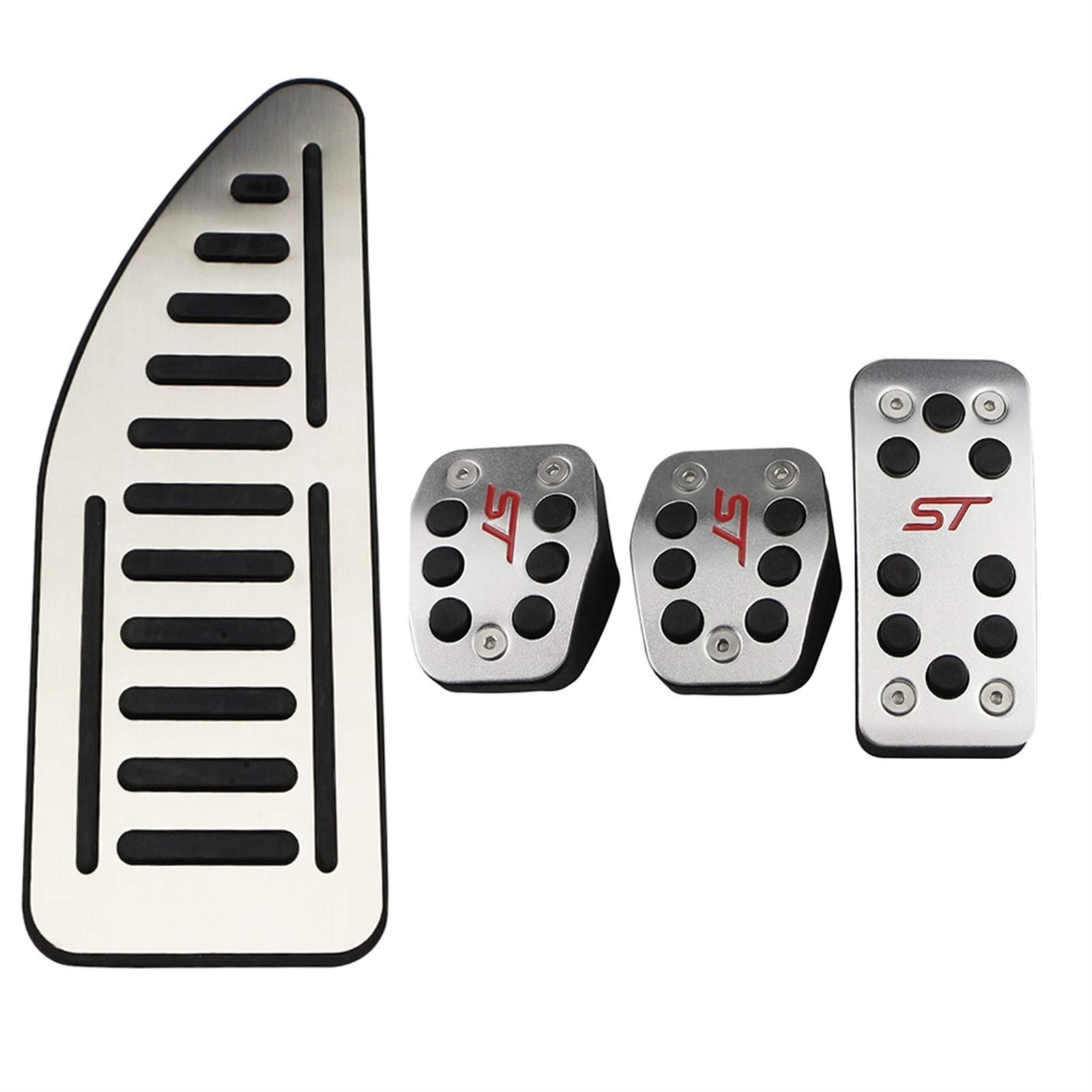 Pedalabdeckung,Auto Pedale,Pedalkappen Edelstahl Car Pedals Cover Passend für Ford Focus 2 3 4 Mk2 Mk3 Mk4 Kuga Escape RS ST 2005-2020 Kupplung Gasbremspedal Set Pads(MT With Rest) von DOBRVVGT
