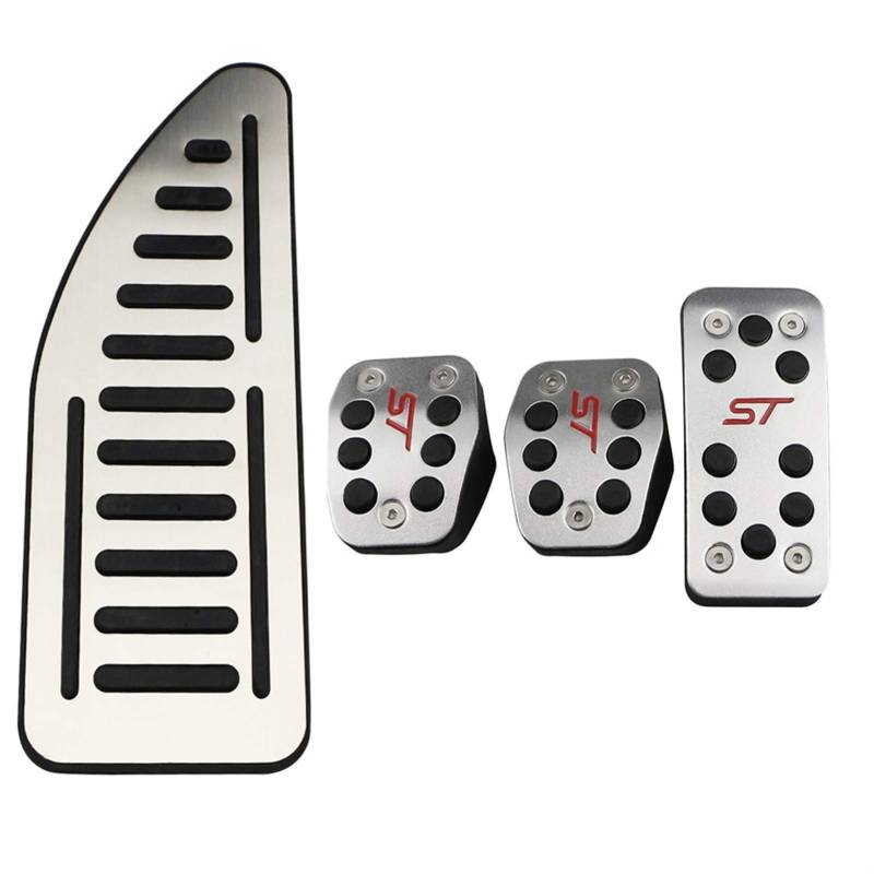 Pedalabdeckung,Auto Pedale,Pedalkappen Edelstahl Car Pedals Cover Passend für Ford Focus 2 3 4 Mk2 Mk3 Mk4 Kuga Escape RS ST 2005-2020 Kupplung Gasbremspedal Set Pads(MT With Rest) von DOBRVVGT