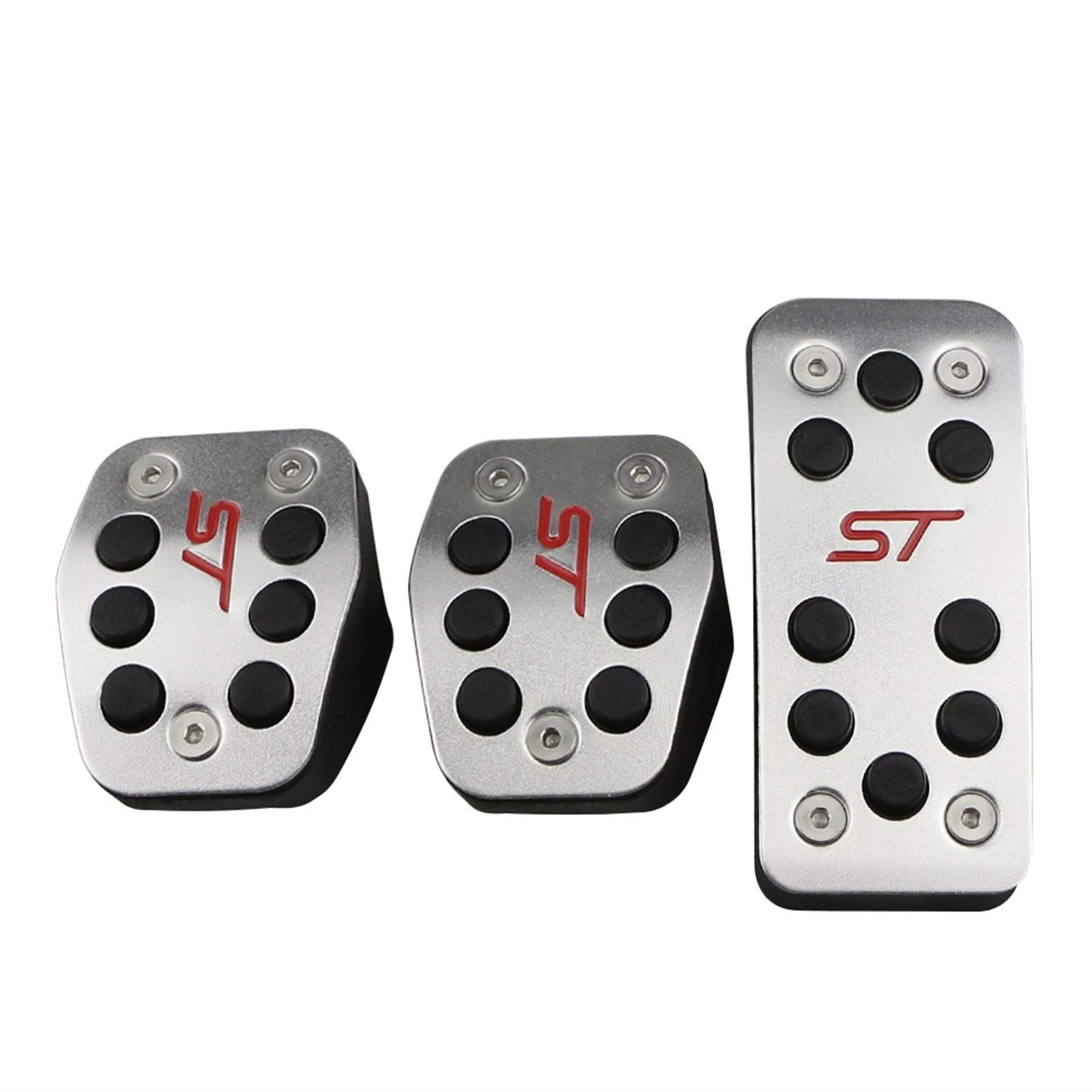 Pedalabdeckung,Auto Pedale,Pedalkappen Edelstahl Car Pedals Cover Passend für Ford Focus 2 3 4 Mk2 Mk3 Mk4 Kuga Escape RS ST 2005-2020 Kupplung Gasbremspedal Set Pads(MT Without Rest) von DOBRVVGT