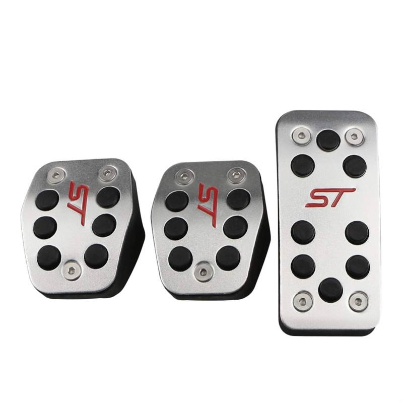 Pedalabdeckung,Auto Pedale,Pedalkappen Edelstahl Car Pedals Cover Passend für Ford Focus 2 3 4 Mk2 Mk3 Mk4 Kuga Escape RS ST 2005-2020 Kupplung Gasbremspedal Set Pads(MT Without Rest) von DOBRVVGT