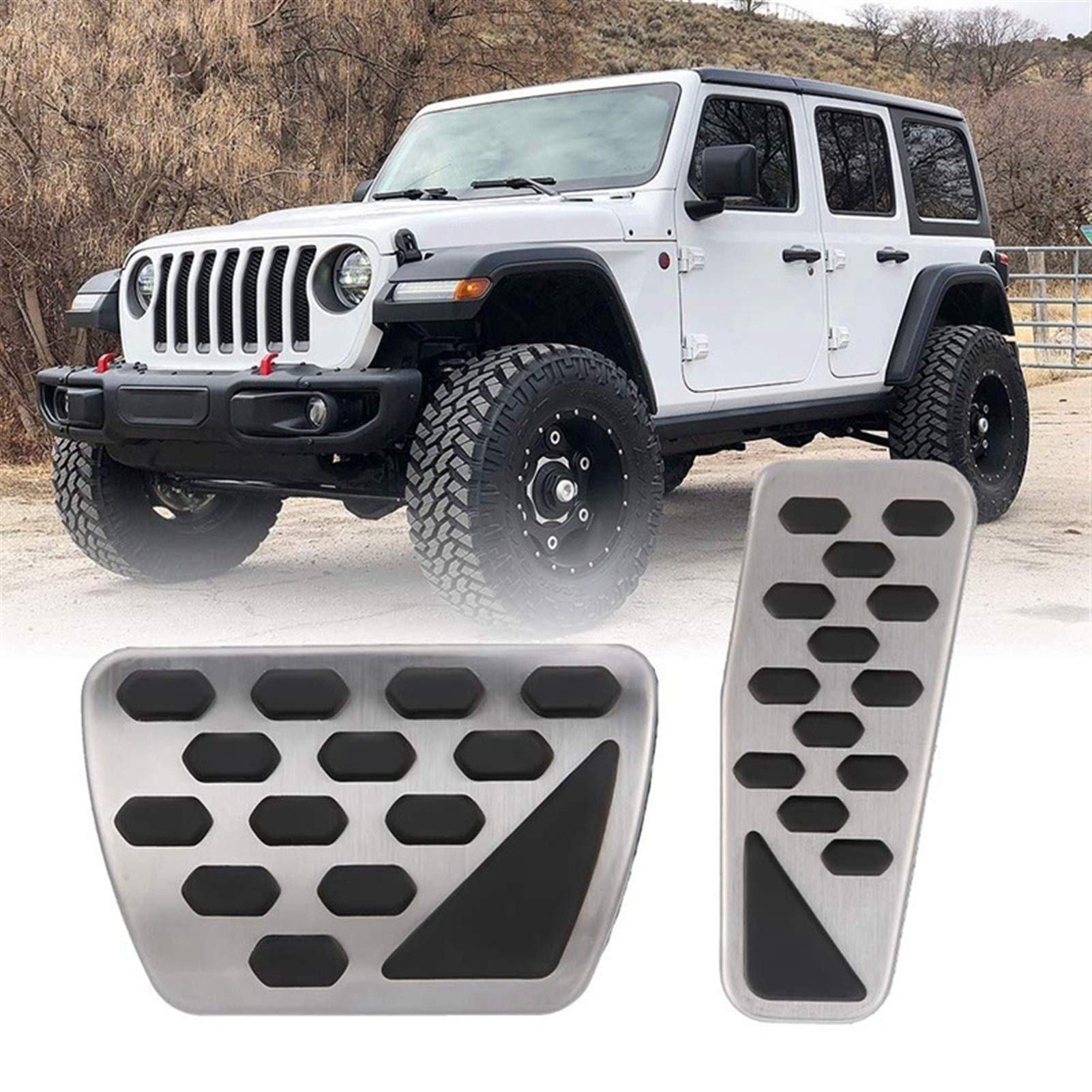 Pedalabdeckung,Auto Pedale,Pedalkappen Gas- Und Bremspedalabdeckung Auto Edelstahl Fußpedal Pad Kit Passend für 2018-2019 Jeep Wrangler JL Modelle 2 Stück Pedalabdeckung,Auto Pedale,Pedalkappen Gas- Und Bremspedalabdeckung Auto Edelstahl Fußpedal Pad Kit Passend für 2018-2019 Jeep Wrangler JL Modelle 2 Stück von DOBRVVGT