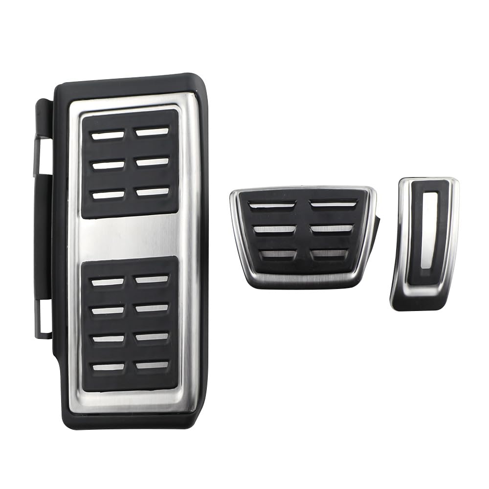 Pedalabdeckung,Auto Pedale,Pedalkappen LHD Pedals Fit use for Audi A3 8V 2013-2019 Q2 2016-2024 Fuel Brake Non-slip Footrest Pedal Cover Pads Stainless Steel AT MT Accessories(AT with Rest) von DOBRVVGT