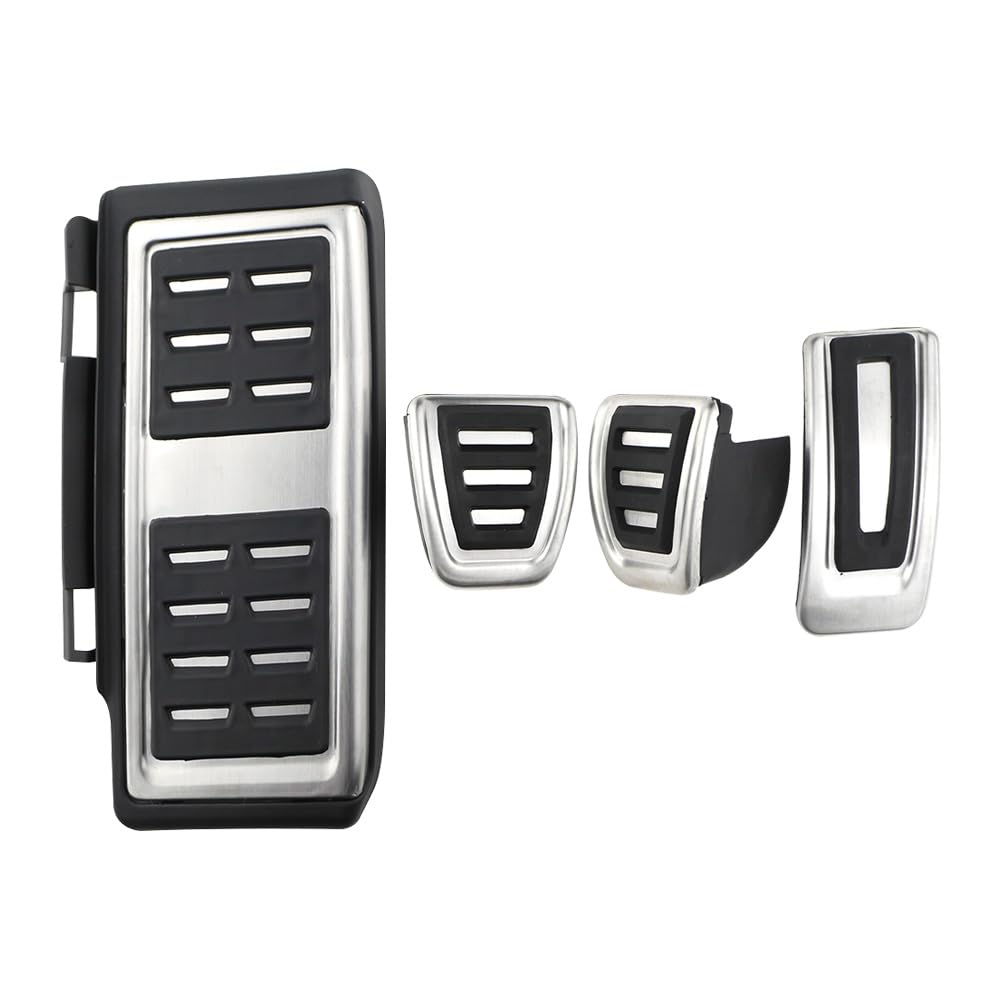 Pedalabdeckung,Auto Pedale,Pedalkappen LHD Pedals Fit use for Audi A3 8V 2013-2019 Q2 2016-2024 Fuel Brake Non-slip Footrest Pedal Cover Pads Stainless Steel AT MT Accessories(MT with Rest) von DOBRVVGT