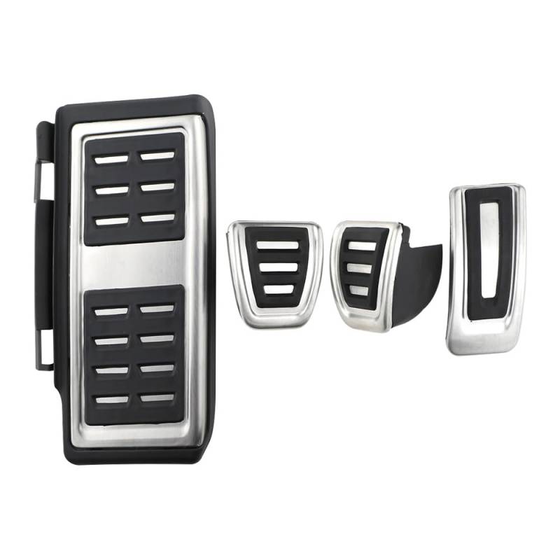 Pedalabdeckung,Auto Pedale,Pedalkappen LHD Pedals Fit use for Audi A3 8V 2013-2019 Q2 2016-2024 Fuel Brake Non-slip Footrest Pedal Cover Pads Stainless Steel AT MT Accessories(MT with Rest) von DOBRVVGT