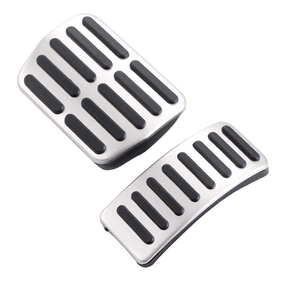 Pedalabdeckung,Auto Pedale,Pedalkappen Stainless Steel Car Pedale Cap Kupplungs Accelerator Bremsabdeckung Passend for Polo 4 MK4 Fabia, Auto Styling(AT 2PSC) von DOBRVVGT