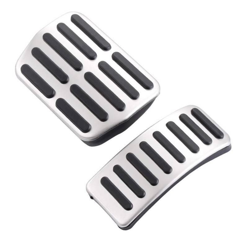 Pedalabdeckung,Auto Pedale,Pedalkappen Stainless Steel Car Pedale Cap Kupplungs Accelerator Bremsabdeckung Passend for Polo 4 MK4 Fabia, Auto Styling(AT 2PSC) von DOBRVVGT