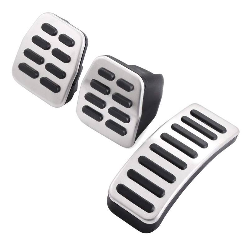 Pedalabdeckung,Auto Pedale,Pedalkappen Stainless Steel Car Pedale Cap Kupplungs Accelerator Bremsabdeckung Passend for Polo 4 MK4 Fabia, Auto Styling(MT 3PSC) von DOBRVVGT
