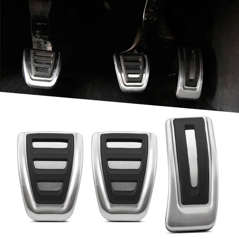 Pedalabdeckung,Auto Pedale,Pedalkappen Stainless Steel Gas Brake Pedal MT Pedal Fit use for Seat Fit use for Ibiza 6K 6L 6J(MT) von DOBRVVGT