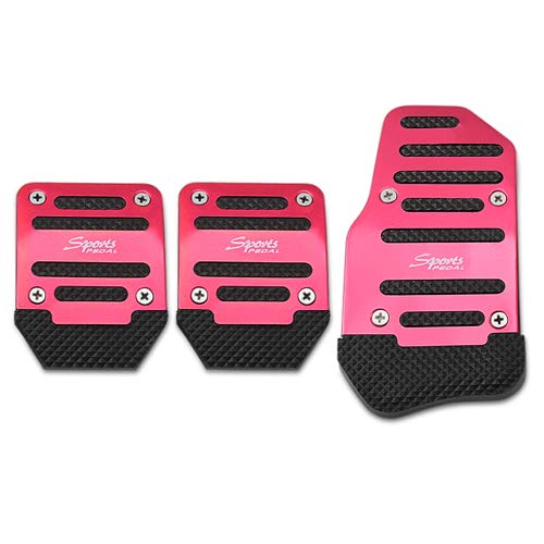 Pedalabdeckung,Auto Pedale,Pedalkappen Universelles rutschfestes Aluminiumpedal, passend for Benz T4 Q5, Renault Scenic 2, Volvo S90, Opel Corsa, passend for Fiat Bravo(MT red) von DOBRVVGT