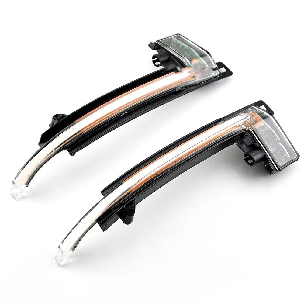 Spiegelblinker Dynamische,Dynamische Blinker Blättern Sie Dynamische Blinker-Lichtseitenspiegel-Blinklicht-Repeater-Blinker Passend für A3 8P A4 A5 B8 Q3 A6 S6 SQ3 A8 D3 8K(Crystal White) von DOBRVVGT