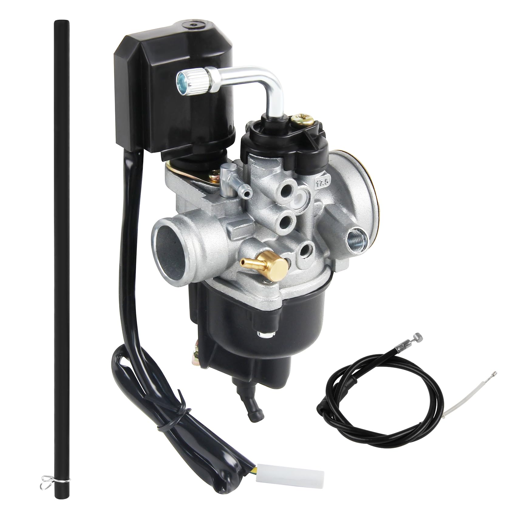 DOCAS 17.5mm Vergaser mit Ölablass, Ersatzvergaser mit 17.5mm Durchlass mit E-Choke für Scooters de 50cc Piaggio Gilera(Stil 2) von DOCAS
