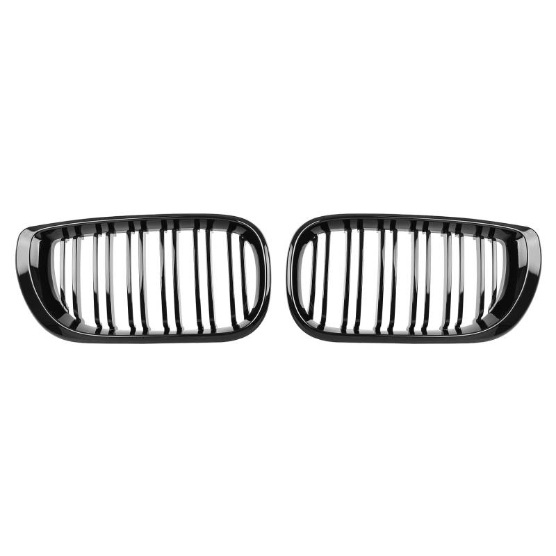 DOCAS Kühlergrill für 3er E46 2002-2005 Nieren Doppelsteg Sport Glanz Schwarz von DOCAS