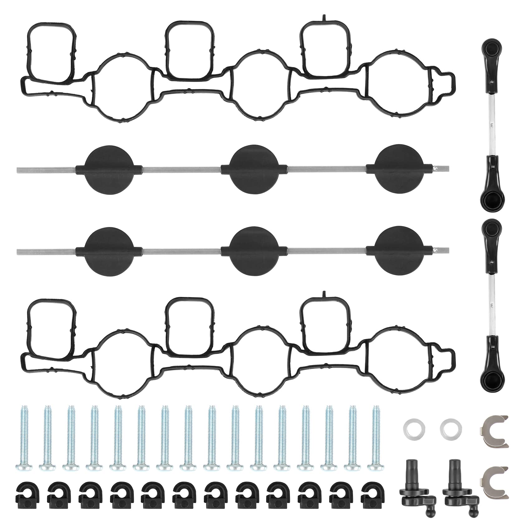 DOCAS Saugrohrklappe Reparatursatz,Reparaturset Drallklappen Swirl Flaps Dichtungen der Ansaugbrücke 059198212 für A4 A5 A6 A8 Q5 Q7 T-ouareg P-haeton von DOCAS