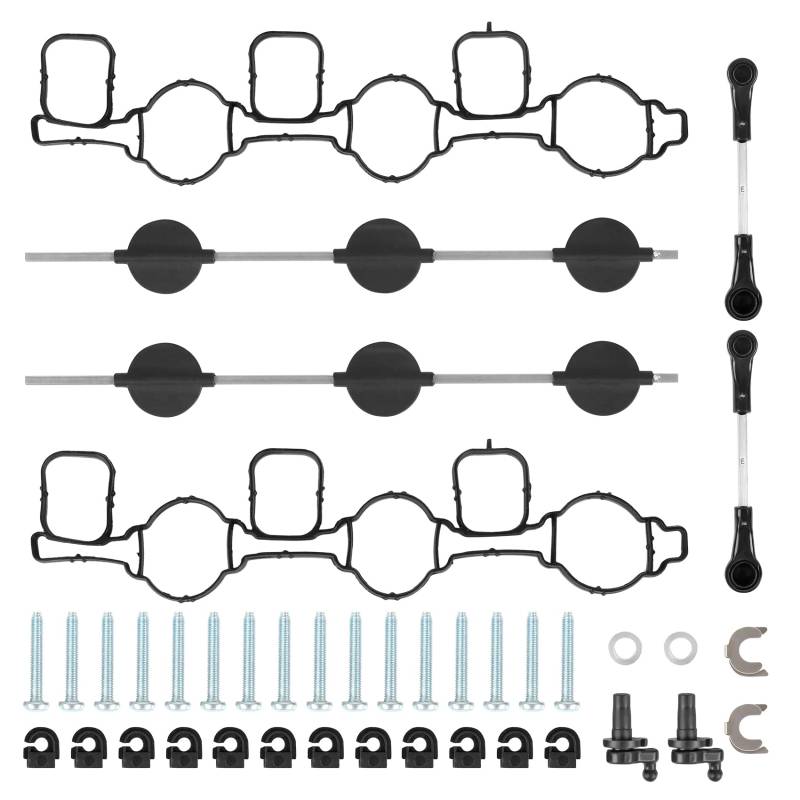 DOCAS Saugrohrklappe Reparatursatz,Reparaturset Drallklappen Swirl Flaps Dichtungen der Ansaugbrücke 059198212 für A4 A5 A6 A8 Q5 Q7 T-ouareg P-haeton von DOCAS